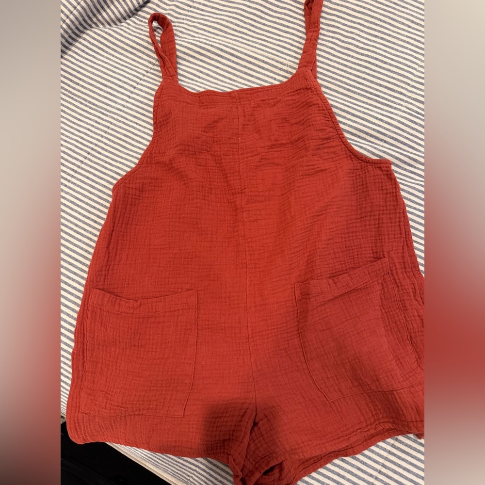 Xhilaration Rust Red Cotton Romper
